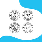 Herby After Shave product certification graphic displaying quality, FDA and cruelty-free style assurance badges.