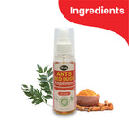 Herby Ants and Bugs Repellent ingredient graphic with herbal ingredients displayed beside the white spray bottle.
