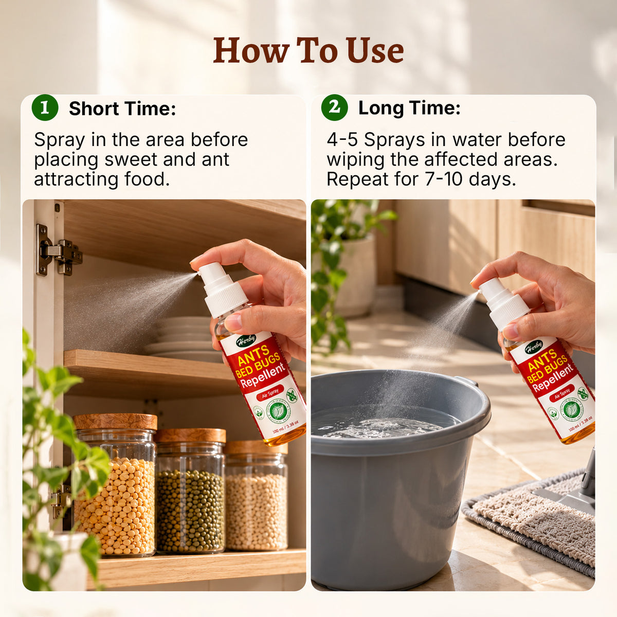 Herby 100% Natural Ant & Bed Bug Repellent | Food-Grade & Chemical-Free