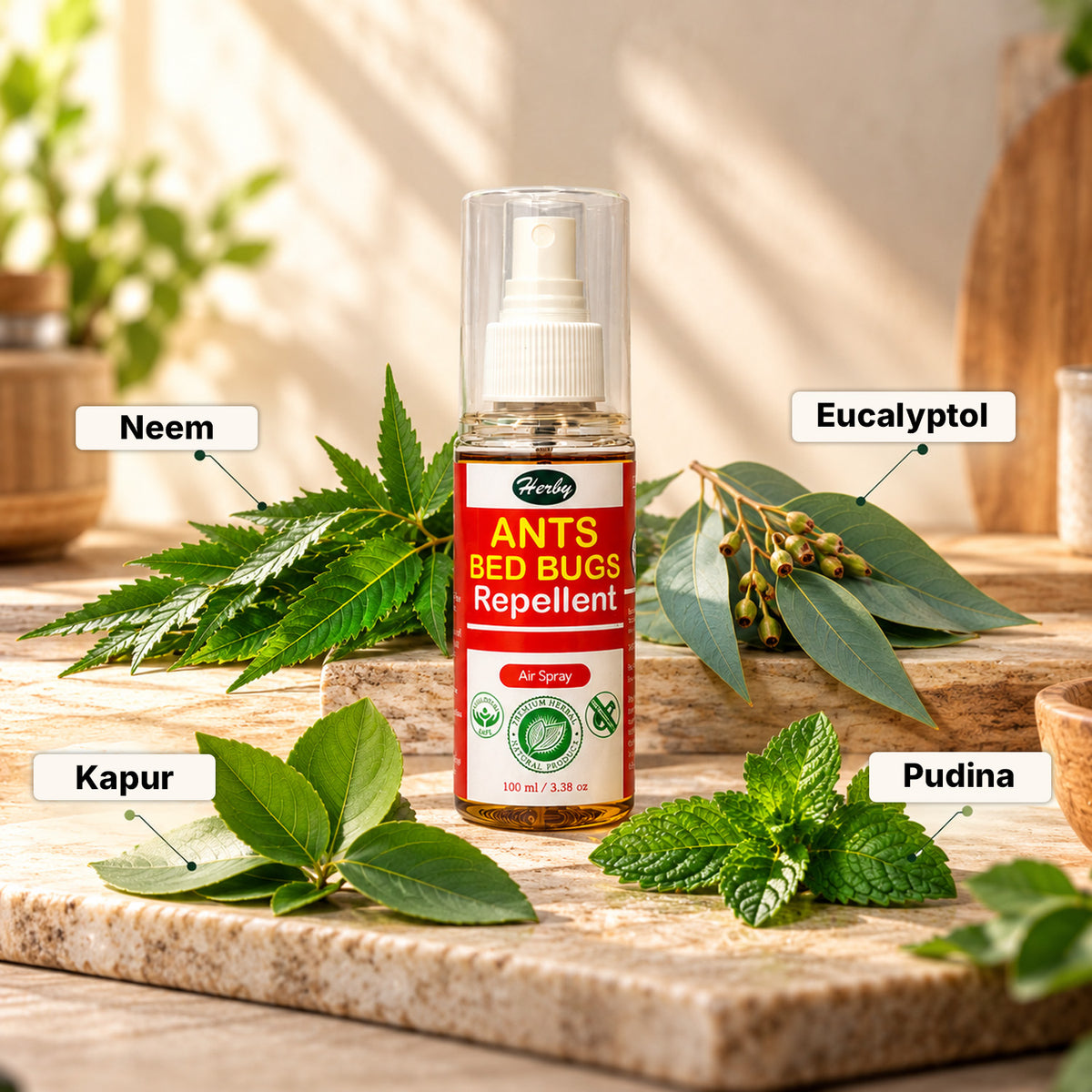 Herby 100% Natural Ant & Bed Bug Repellent | Food-Grade & Chemical-Free