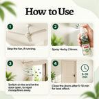 Instructions for using Herby mosquito repellent spray indoors